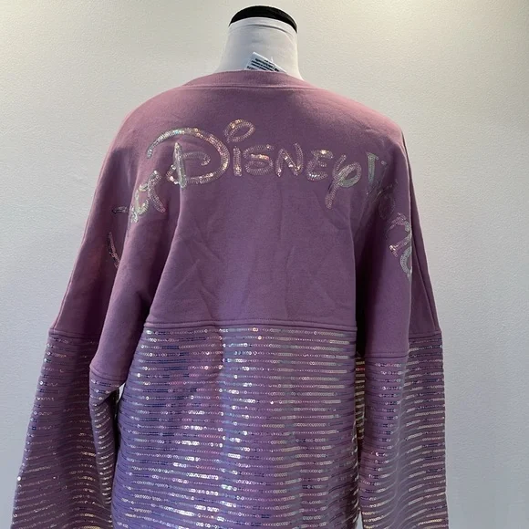 Walt Disney World 50th spirit jersey lilac sequin sweatshirt limited and rare - Picture 5 of 12